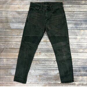 Polo Ralph Lauren Eldridge Skinny Jeans Moto Stretch 30x30 Mens Black Denim